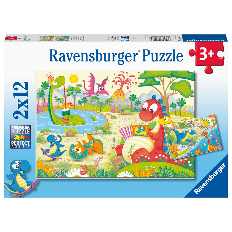 Puzzle Dinosaurios juguetones 2x12pzs