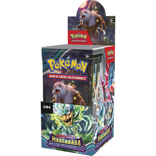 Sobre cartas Mascarada Crepuscular Escarlata y Purpura Pokemon Español