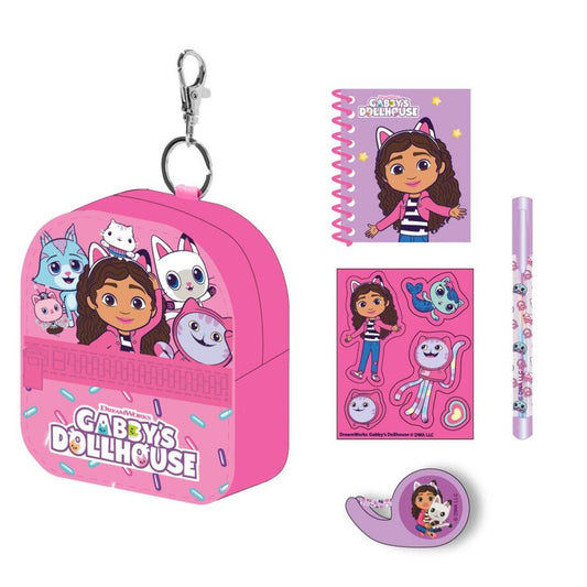 Set papeleria Mini Mochila La Casa de Muñecas de Gabby