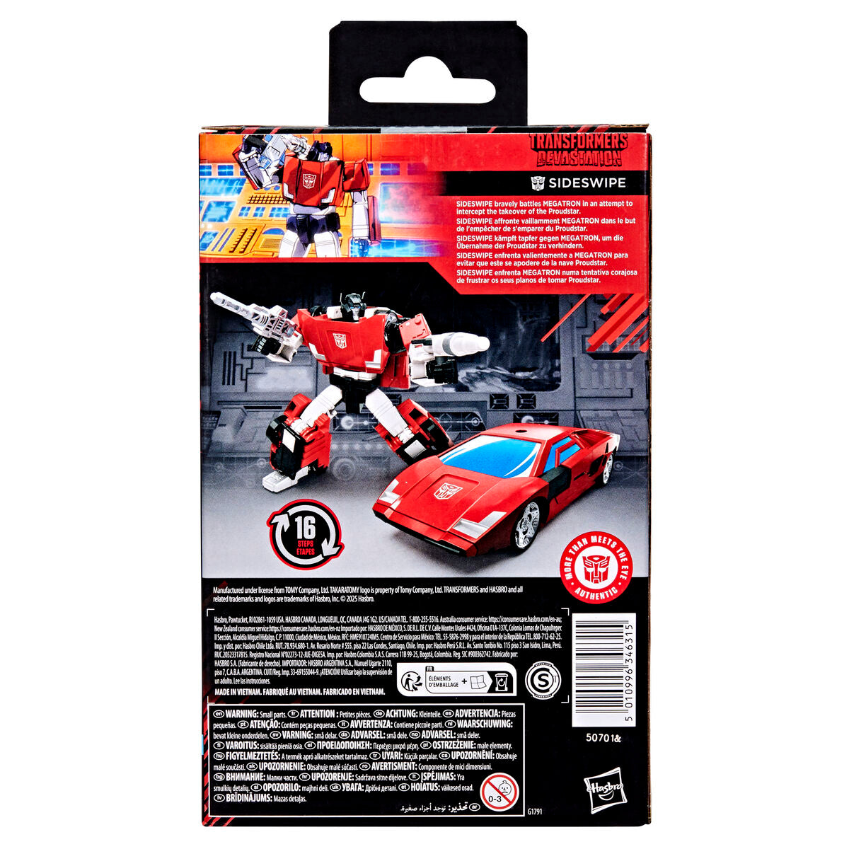 Figura Sideswipe MTMTE Collection Devastation Transformers 11cm