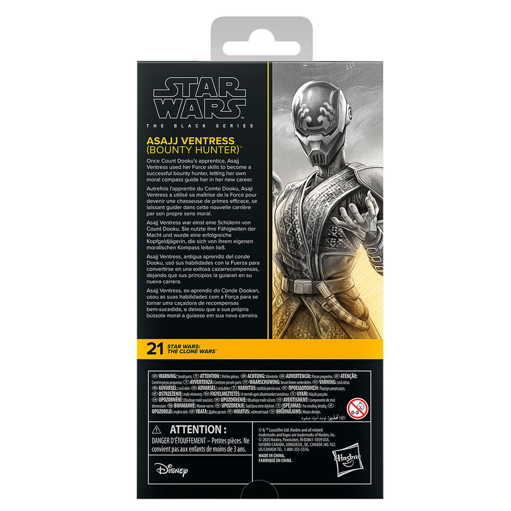 Figura Asajj Ventress Bounty Hunter Star Wars: El Ataque de los Clones 15cm