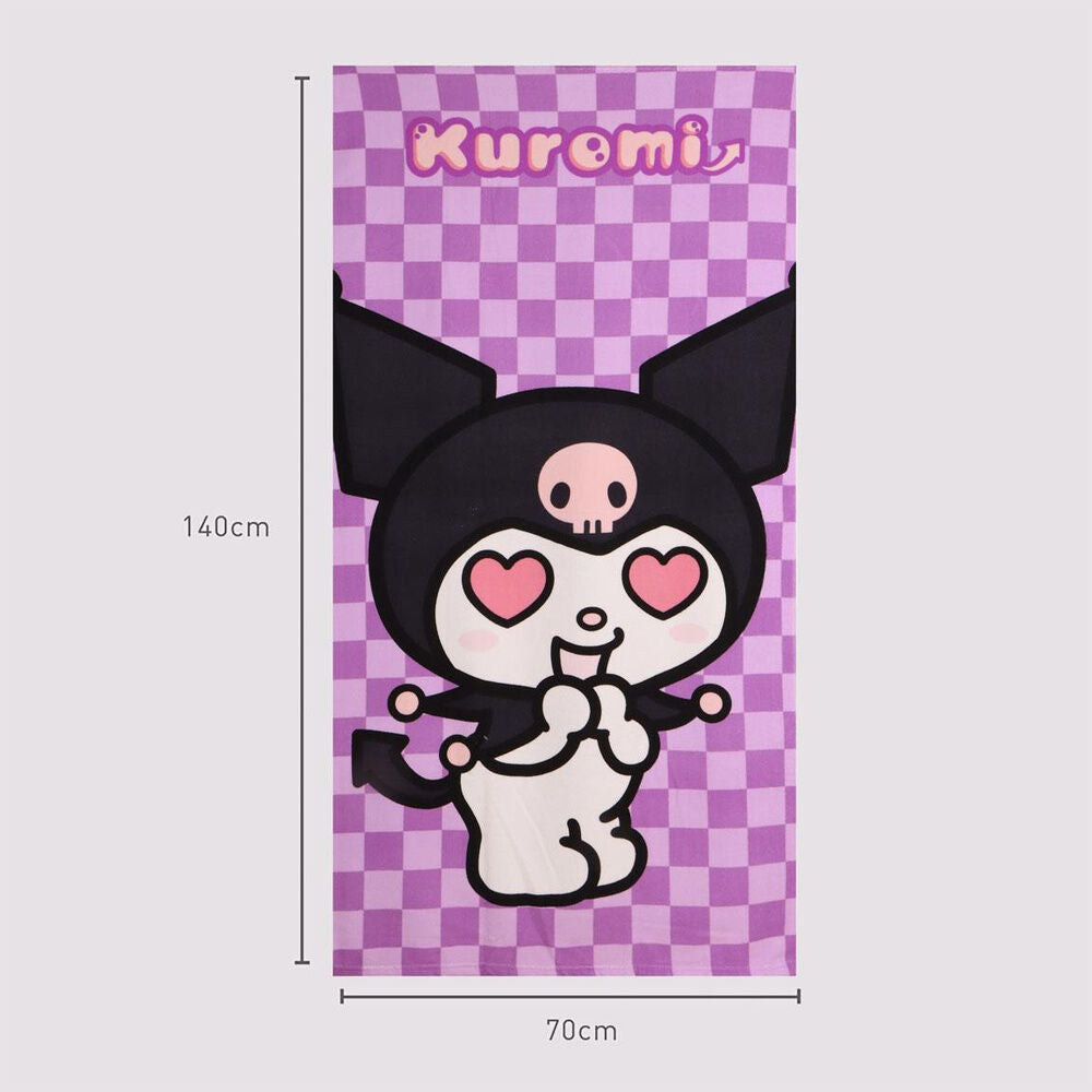 Toalla Kuromi Hello Kitty microfibra