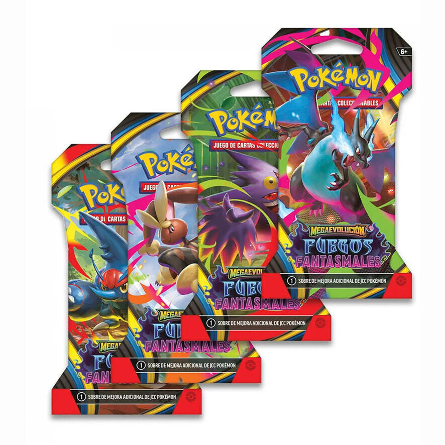 Sobre cartas con Funda Fuegos Fantasmales Pokemon latino