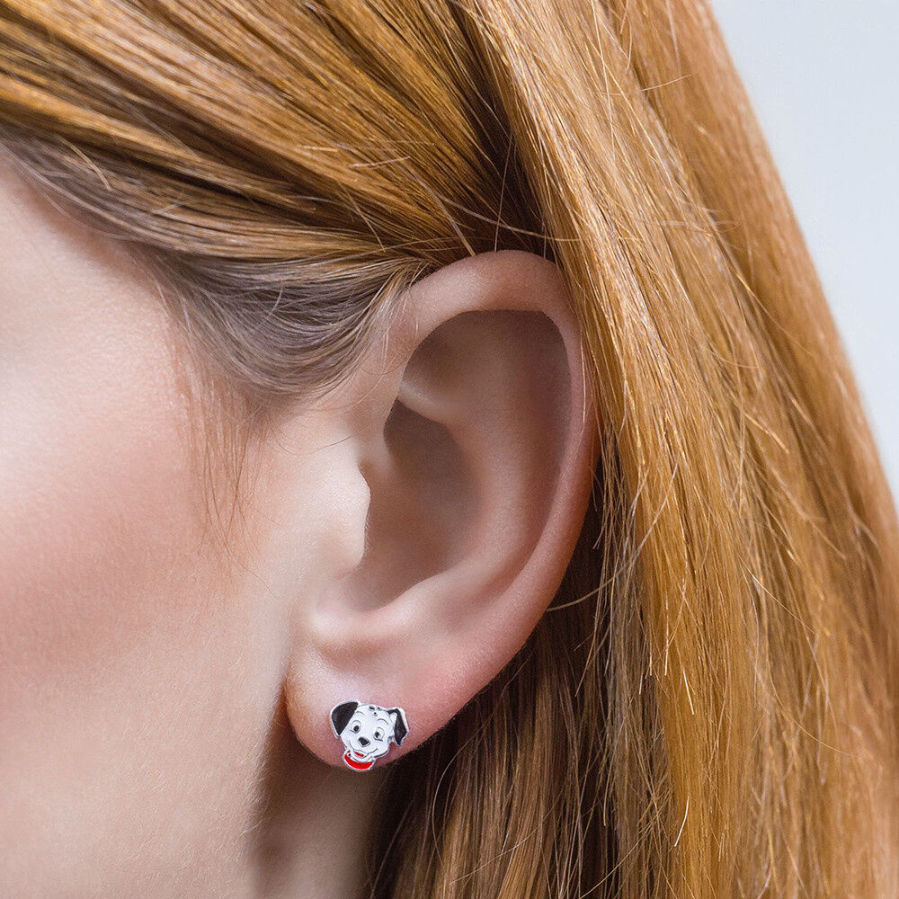Pendientes 101 Dalmatas Disney plata
