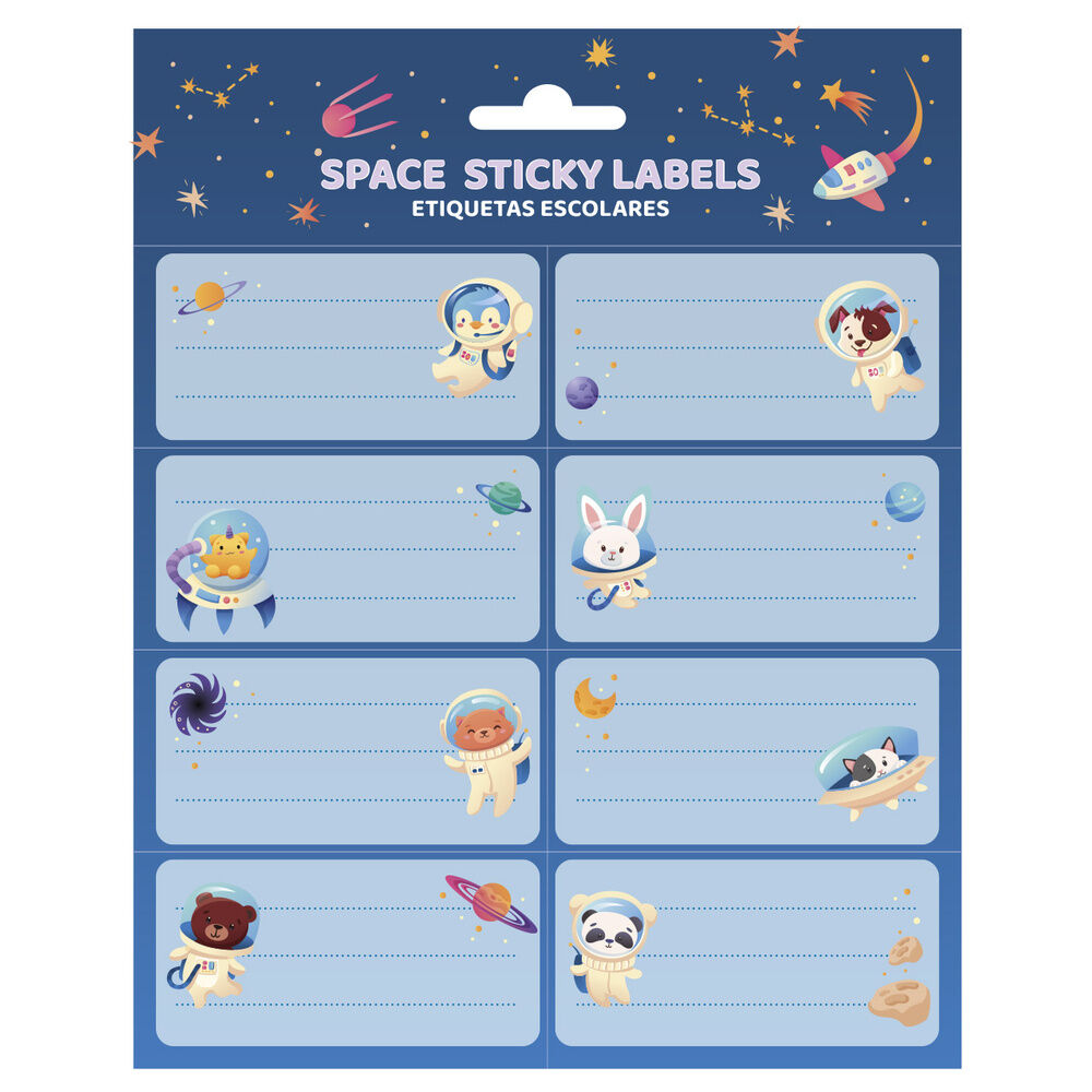 Etiquetas adhesivas Viaje Espacial