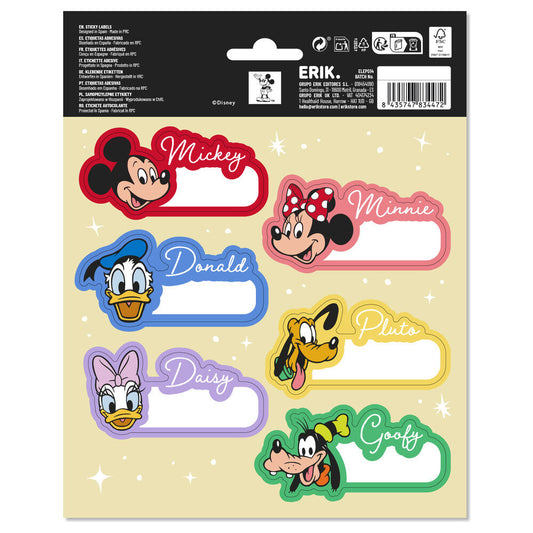 Etiquetas adhesivas premium Mickey y Amigos Disney