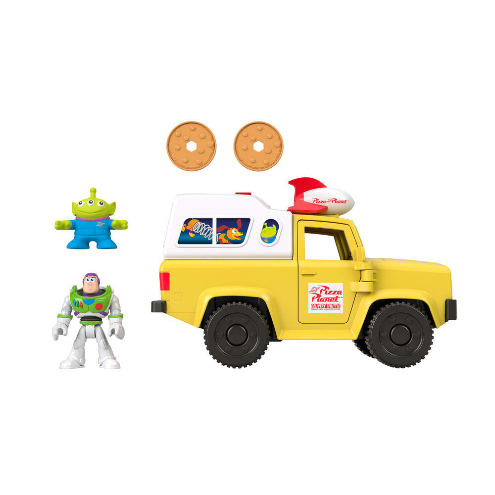 Camion Pizza Planet + figuras Buzz Lightyear y Alien Toy Story Disney Pixar Imaginext