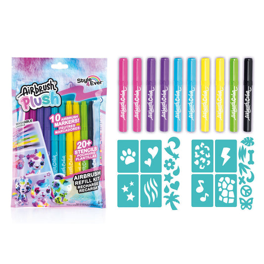 Recambio aerografo 10 rotuladores lavables Airbrush Plush