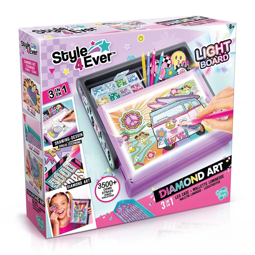 Maletin manualidades diamantes tablero luz Style 4Ever