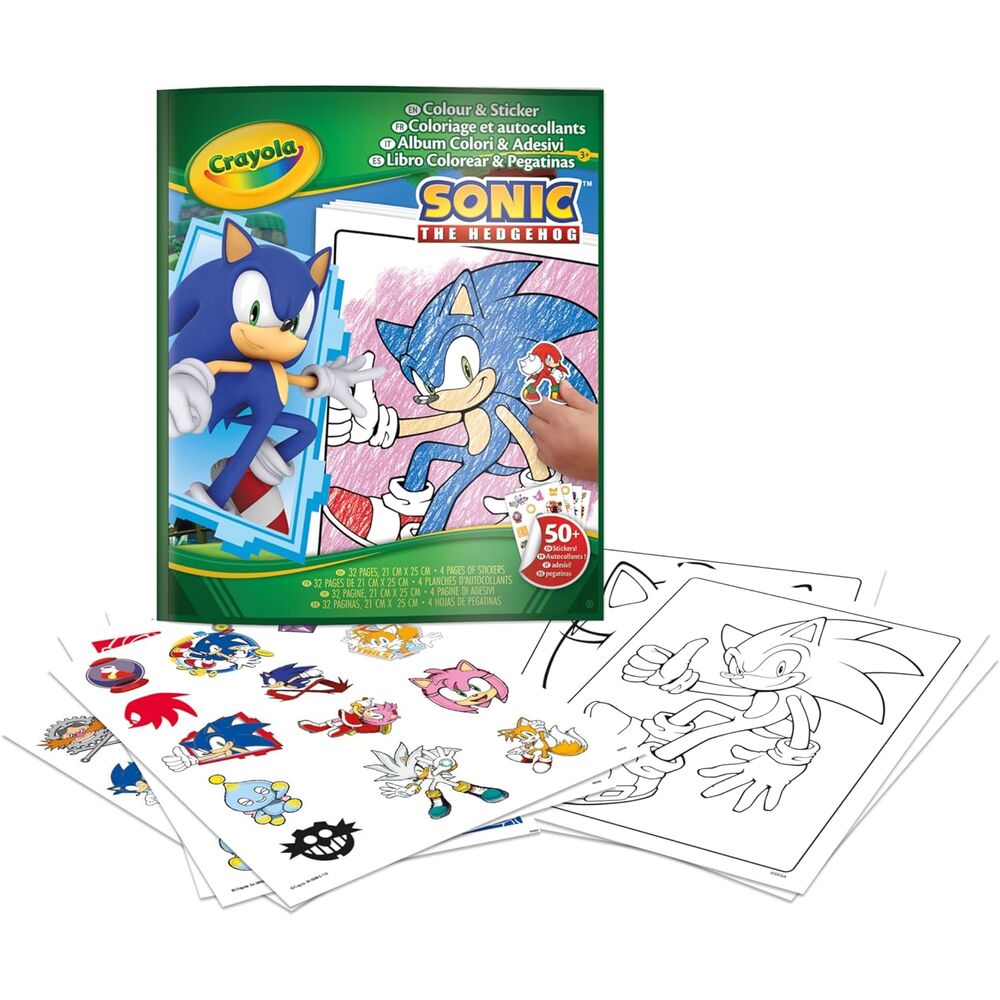 Libro colorear + stickers Sonic the Hedgehog