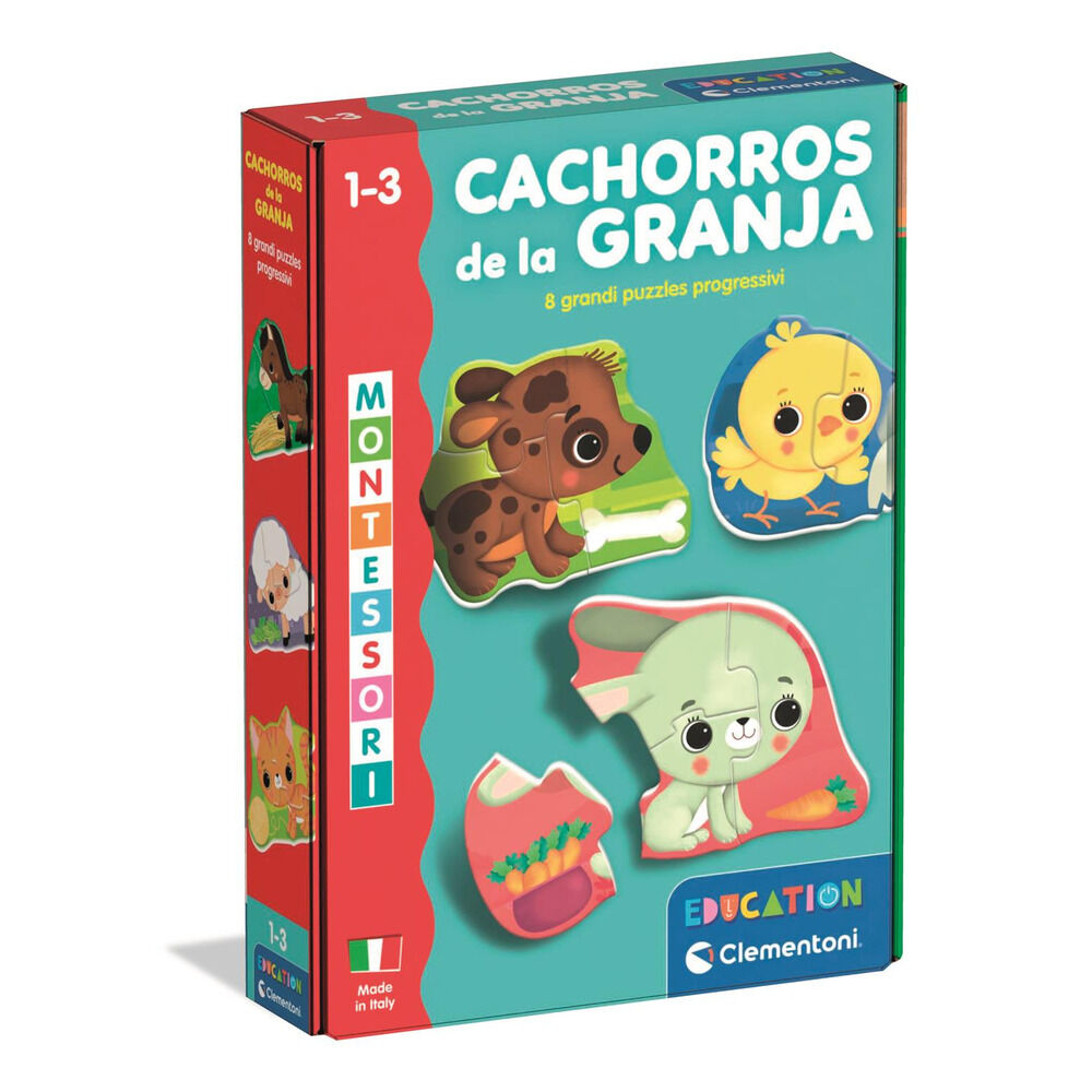 Rompecabezas Montessori cachorros de la granja