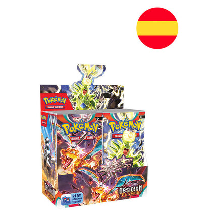 Sobre cartas Llamas Obsidianas Escarlata y Pupura Pokemon español