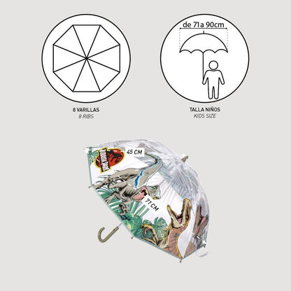 Paraguas manual burbuja Jurassic Park 45cm