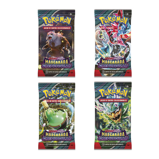 Sobre cartas Mascarada Crepuscular Escarlata y Purpura Pokemon Español