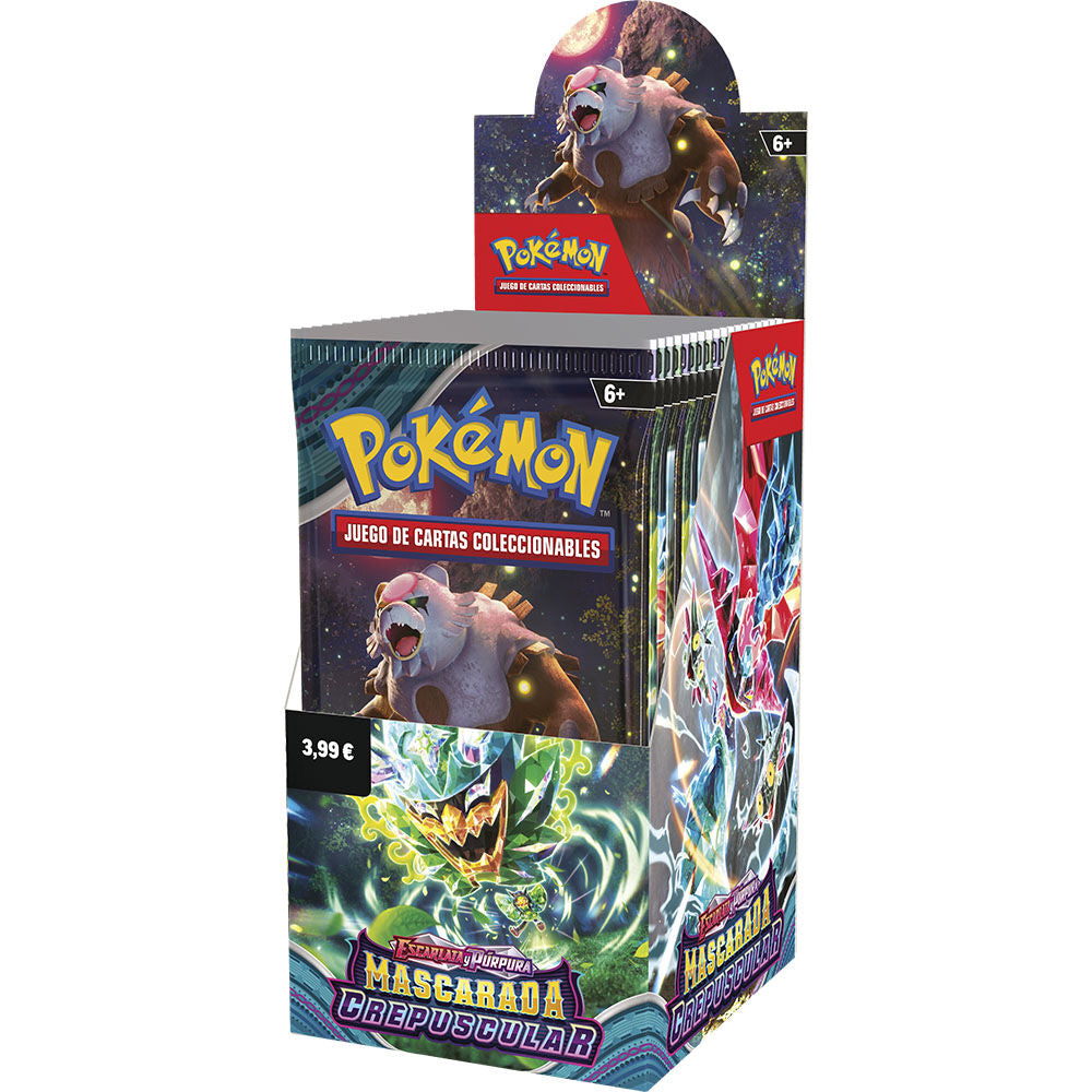 Sobre cartas Mascarada Crepuscular Escarlata y Purpura Pokemon Español