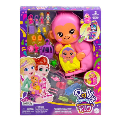 Cofre bolso Mama mono y bebe Polly Pocket