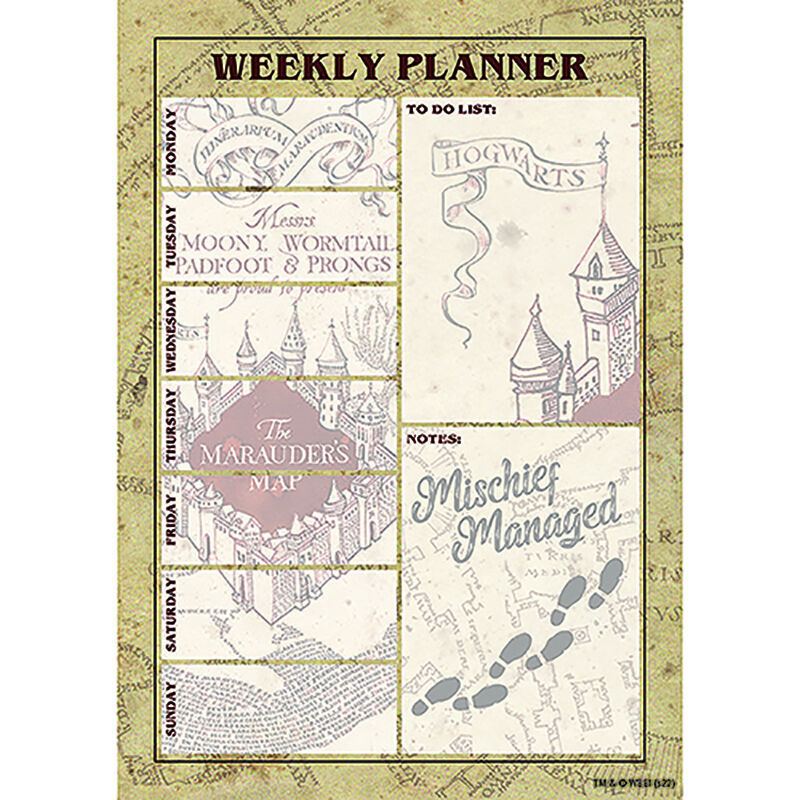 Planificador semanal A5 Mapa Merodeador Harry Potter