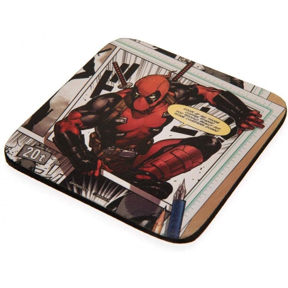 Taza + Llavero + Posavasos Deadpool Marvel