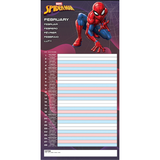 Calendario planificador familiar Spiderman Marvel