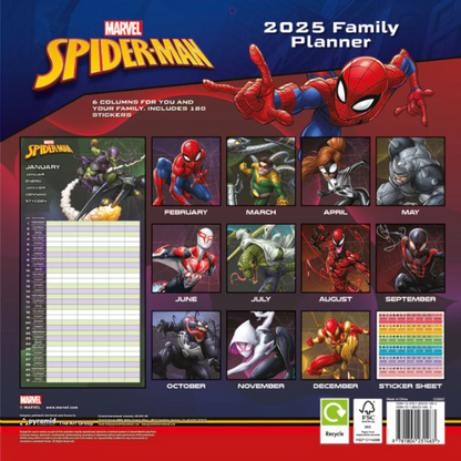 Calendario planificador familiar Spiderman Marvel