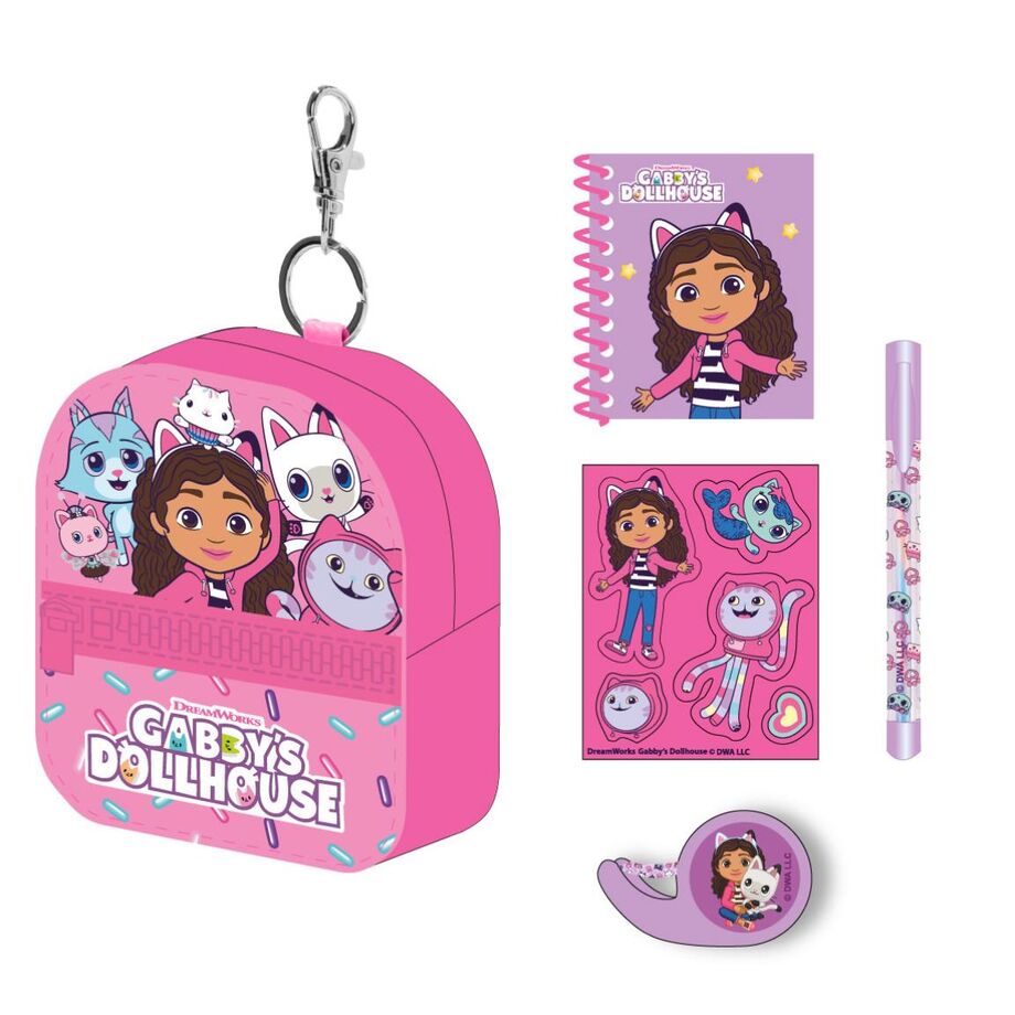 Set papeleria Mini Mochila La Casa de MuÃ±ecas de Gabby