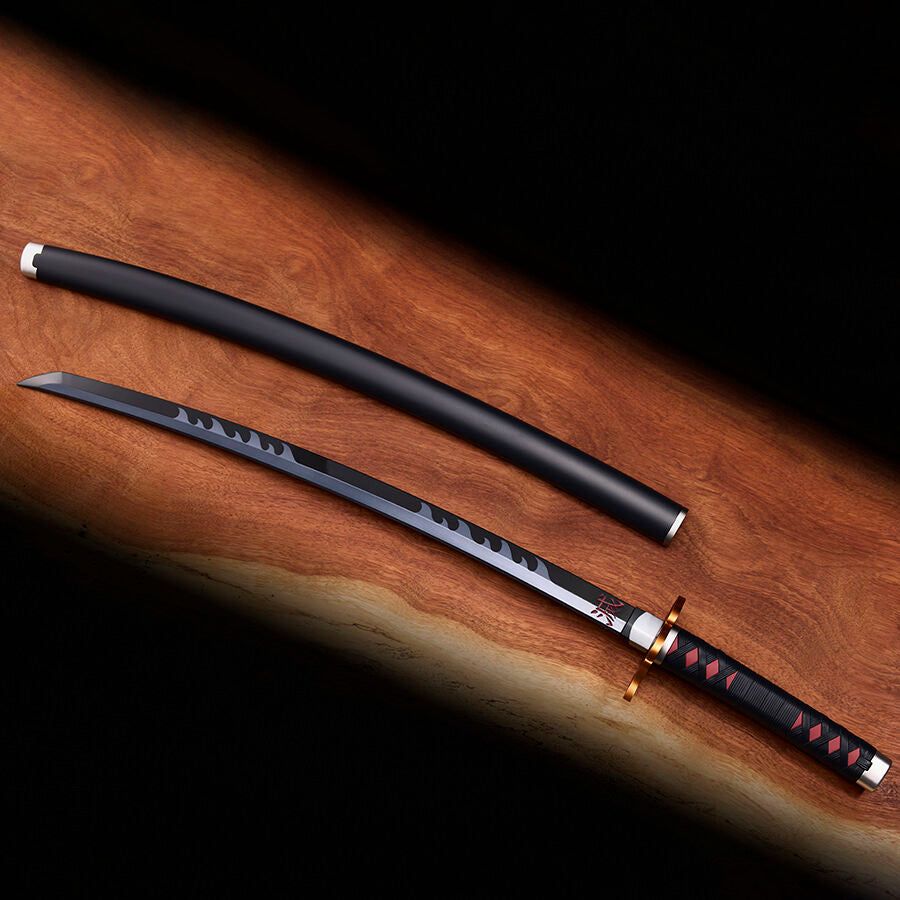 Replica Nichirin Sword Tanjiro Kamado Kyojuro Rengokus Sword Guard Demon Slayer Kimetsu no Yaiba 88cm