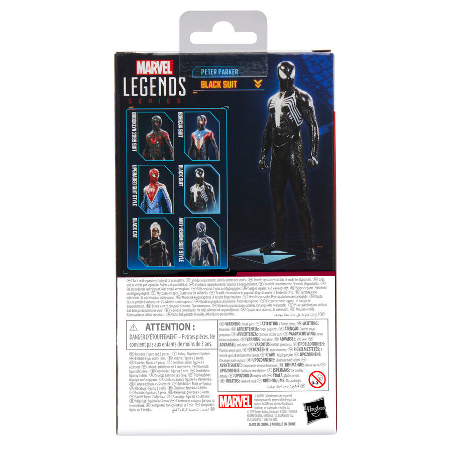 Figura Peter Parker Black Suit Spider-Man 2 Marvel Legends 15cm