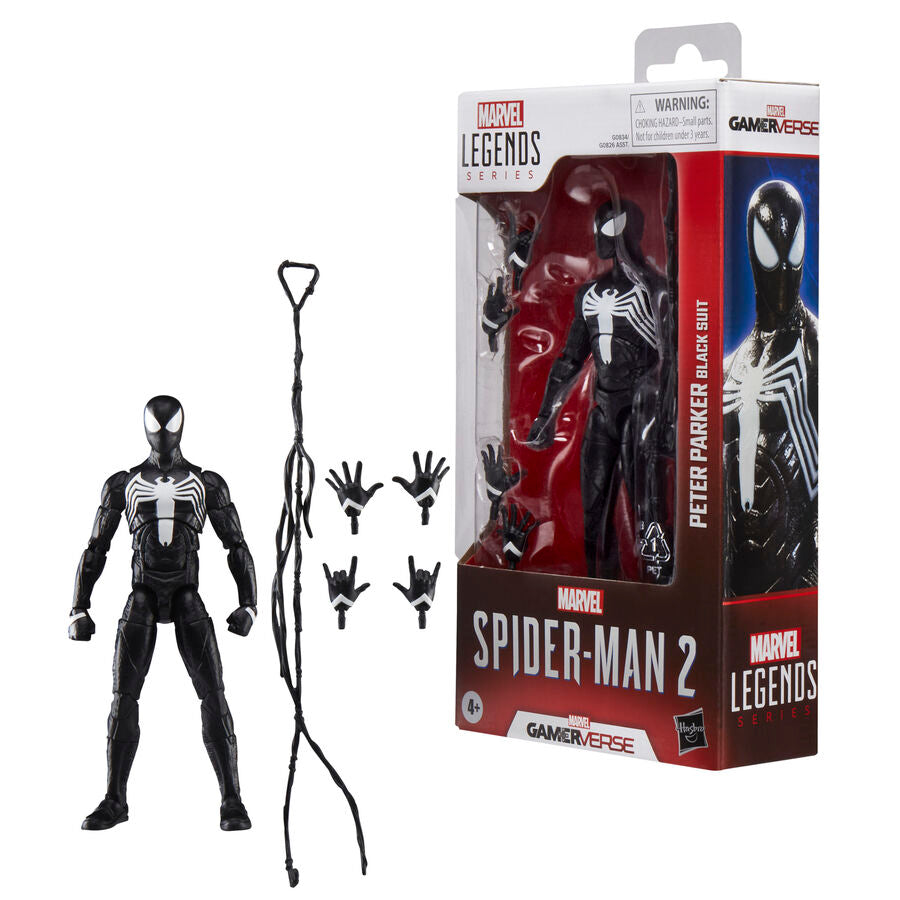 Figura Peter Parker Black Suit Spider-Man 2 Marvel Legends 15cm
