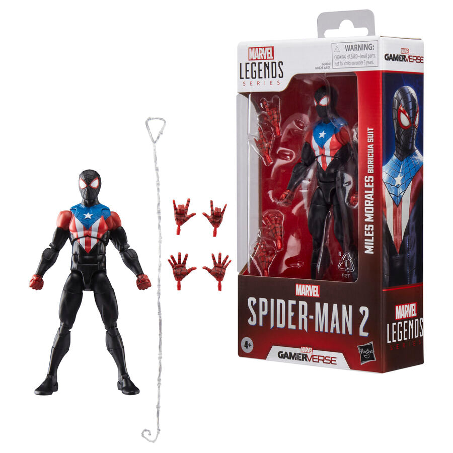 Figura Miles Morales Boricua Suit Spider-Man 2 Marvel Legends 15cm