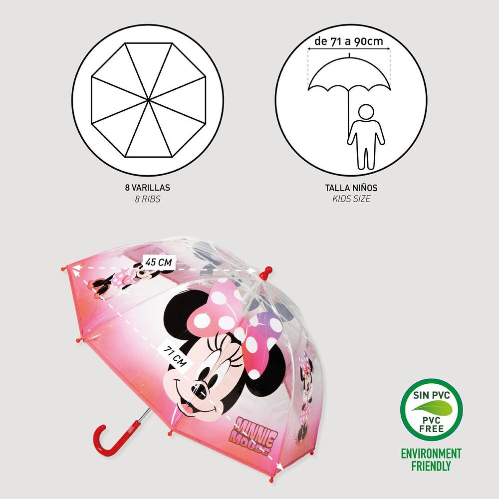 Paraguas manual burbuja Minnie Disney