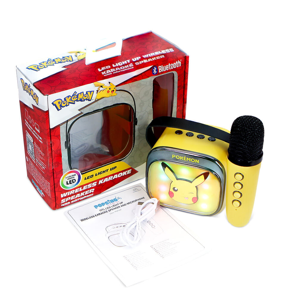 Altavoz y Micro Karaoke LED Pikachu Pokemon