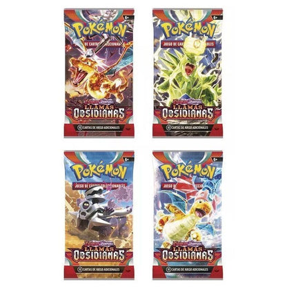 Sobre cartas Llamas Obsidianas Escarlata y Pupura Pokemon español