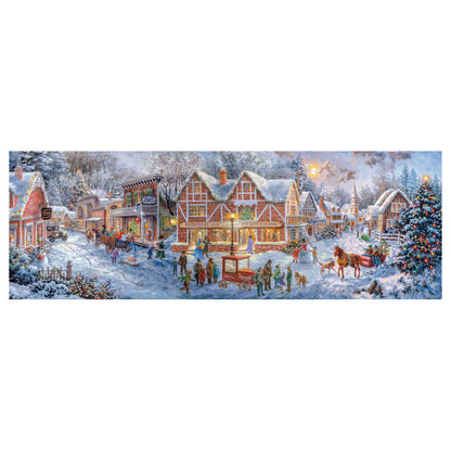 Puzzle Panorama Preparandonos para la Navidad 1000pzs