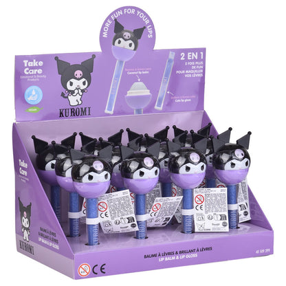 Balsamo labial + brillo Kuromi Hello Kitty