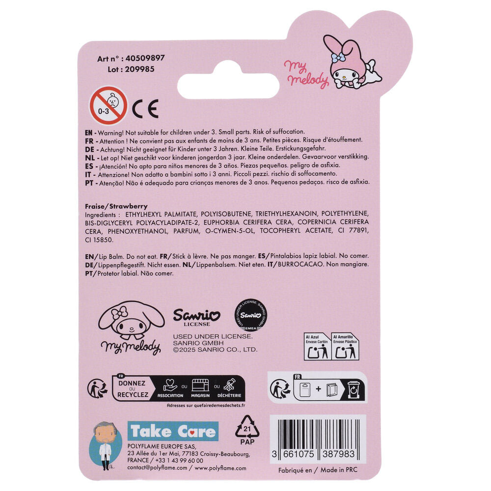 Balsamo labial protector My Melody Hello Kitty