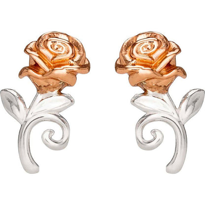 Pendientes Rosa La Bella y la Bestia Disney plata