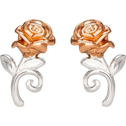 Pendientes Rosa La Bella y la Bestia Disney plata