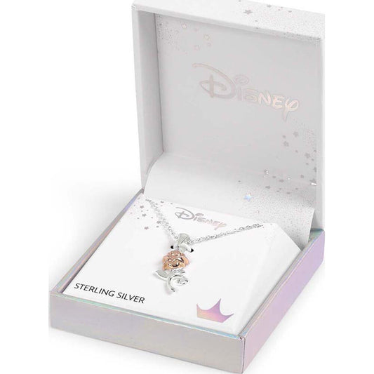 Colgante Rosa La Bella y la Bestia Disney plata
