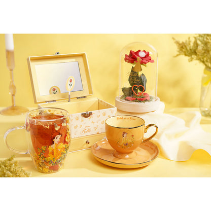 Taza cristal flores secas Bella Princesas Disney