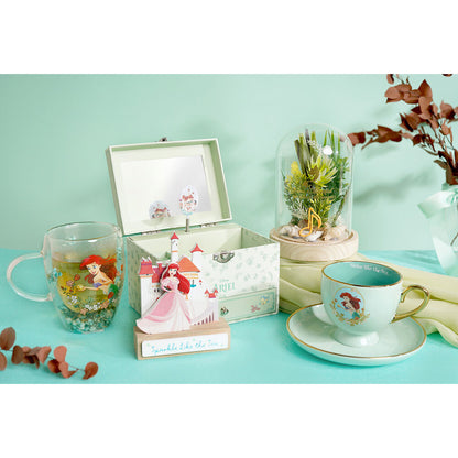Taza cristal flores secas Ariel Princesas Disney