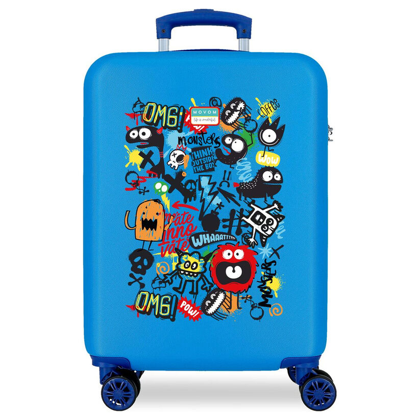 Maleta trolley ABS Monsters Azulon Movom 55cm