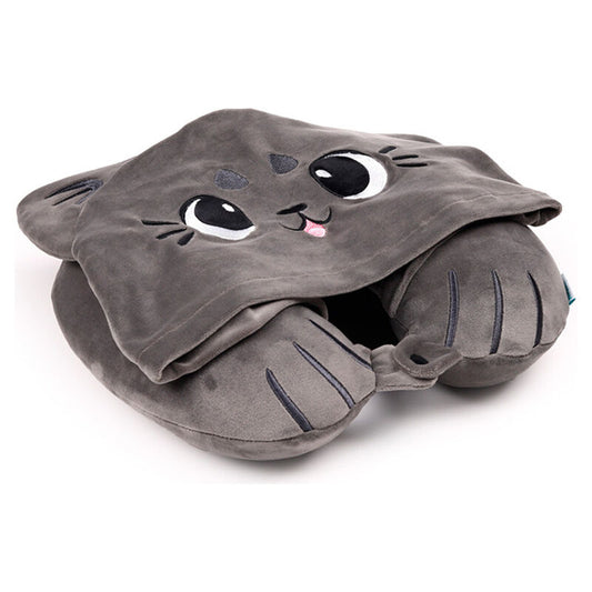 Almohada viaje capucha Gatos Beans & Co Hoodeazzz