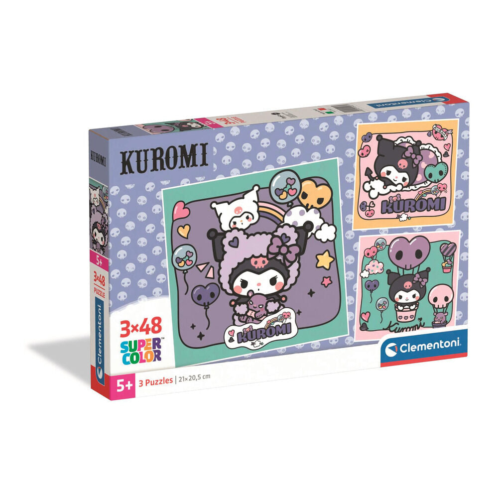 Puzzle Kuromi Hello Kitty 3x48pzs