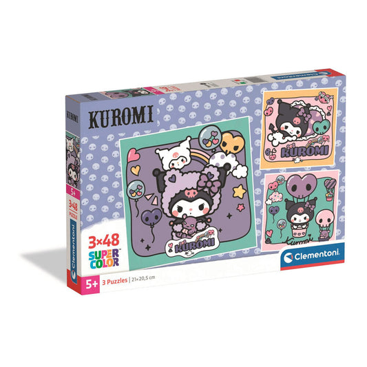 Puzzle Kuromi Hello Kitty 3x48pzs