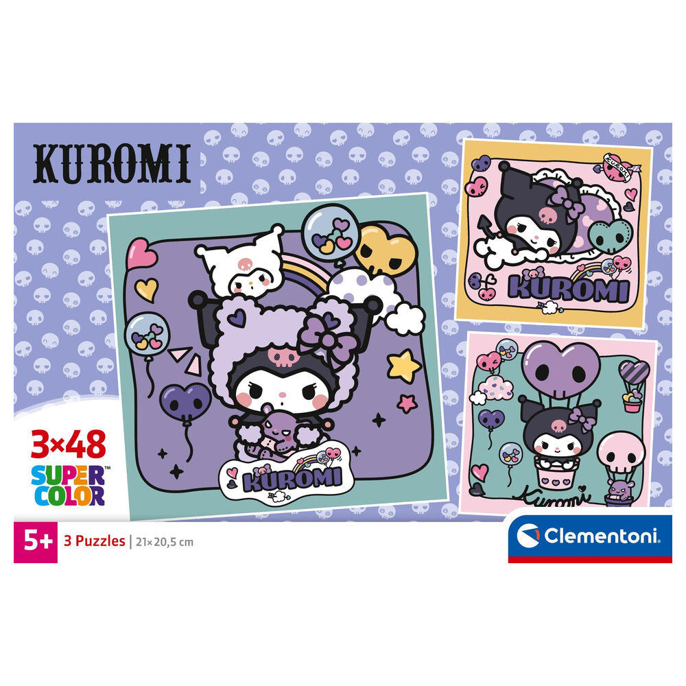 Puzzle Kuromi Hello Kitty 3x48pzs