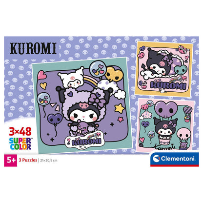 Puzzle Kuromi Hello Kitty 3x48pzs