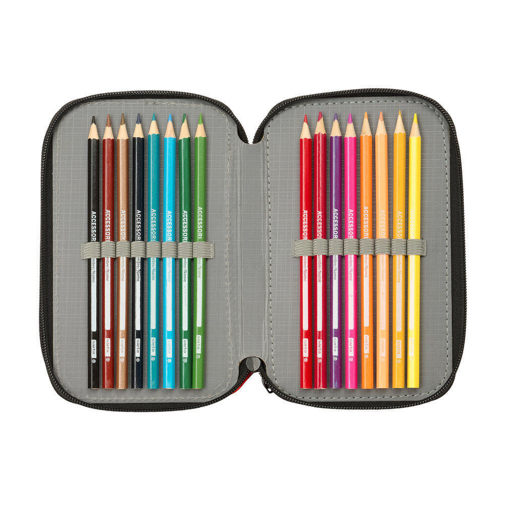 Plumier Graffiti Minecraft triple 37pzs