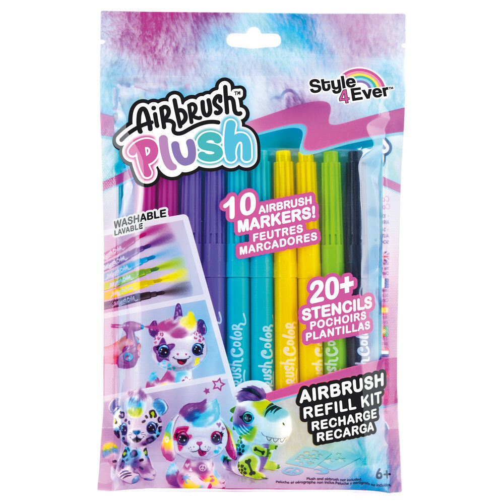 Recambio aerografo 10 rotuladores lavables Airbrush Plush