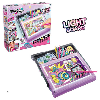 Maletin manualidades diamantes tablero luz Style 4Ever