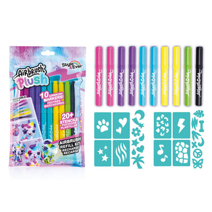 Recambio aerografo 10 rotuladores lavables Airbrush Plush